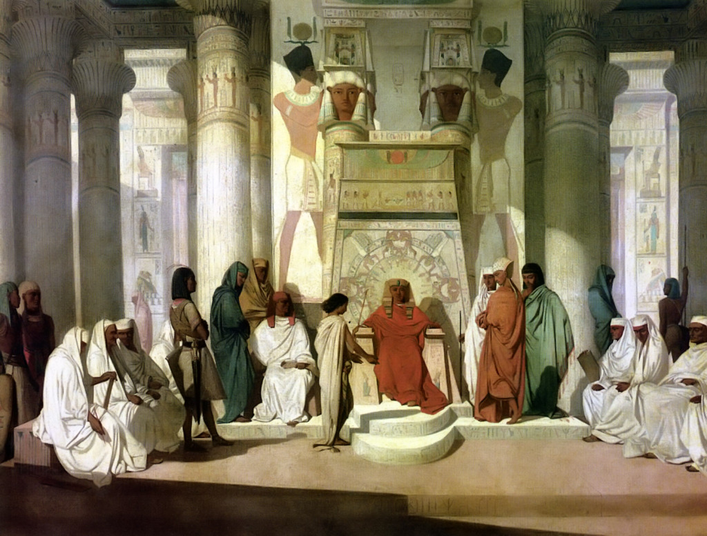 יוסף מפרש את חלום פרעה. ציור מהמאה ה-19 מאת Adrien Guignet