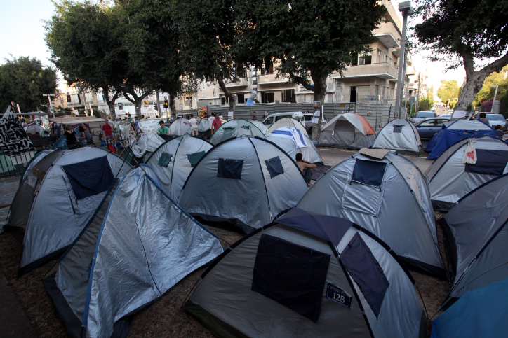 מחאה מנותקת מההווי הישראלי; אוהלי מחאה בשדרות רוטשילד, אוגוסט 2011. צילום: יוסי זמיר, פלאש90