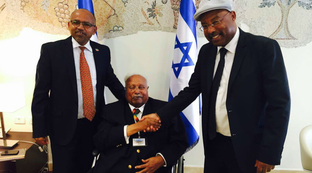 פוטנציאל עצום; ח"כ נגוסה עם נשיא אתיופיה לשעבר והשגריר האתיופי בארץ